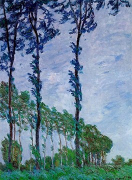 Poplars Wind Effect Claude Monet Peinture à l'huile